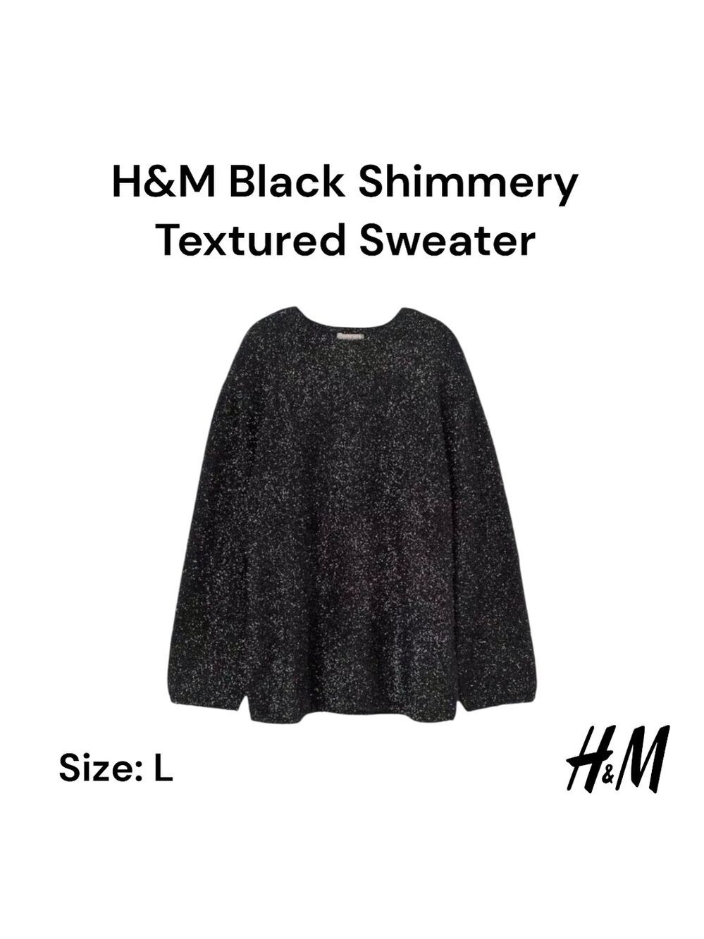 H&M Black Shimmery Textured Sweater